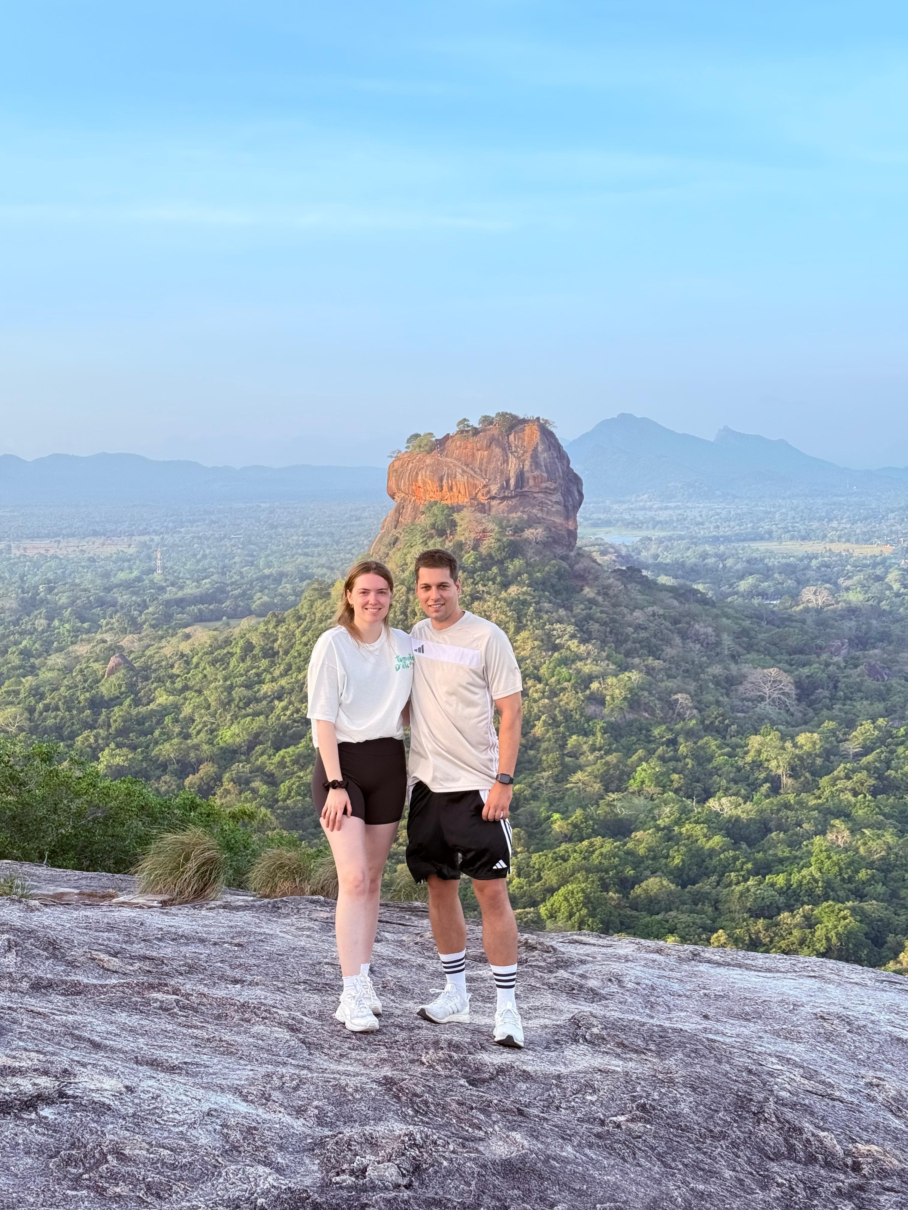 Couple with a view of Sigiriya rock fortress