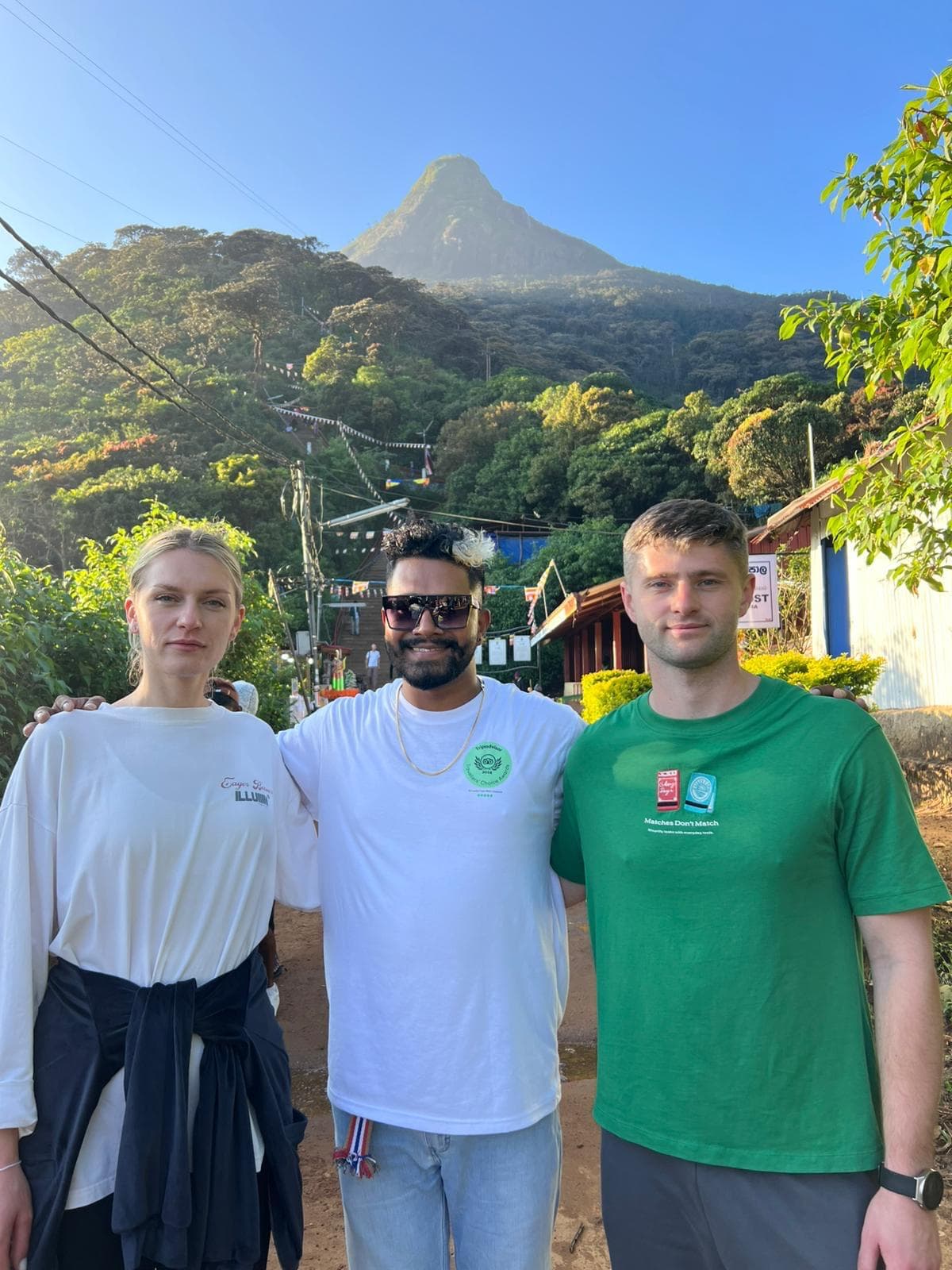 Group in the mountain village near Adam's Peak
