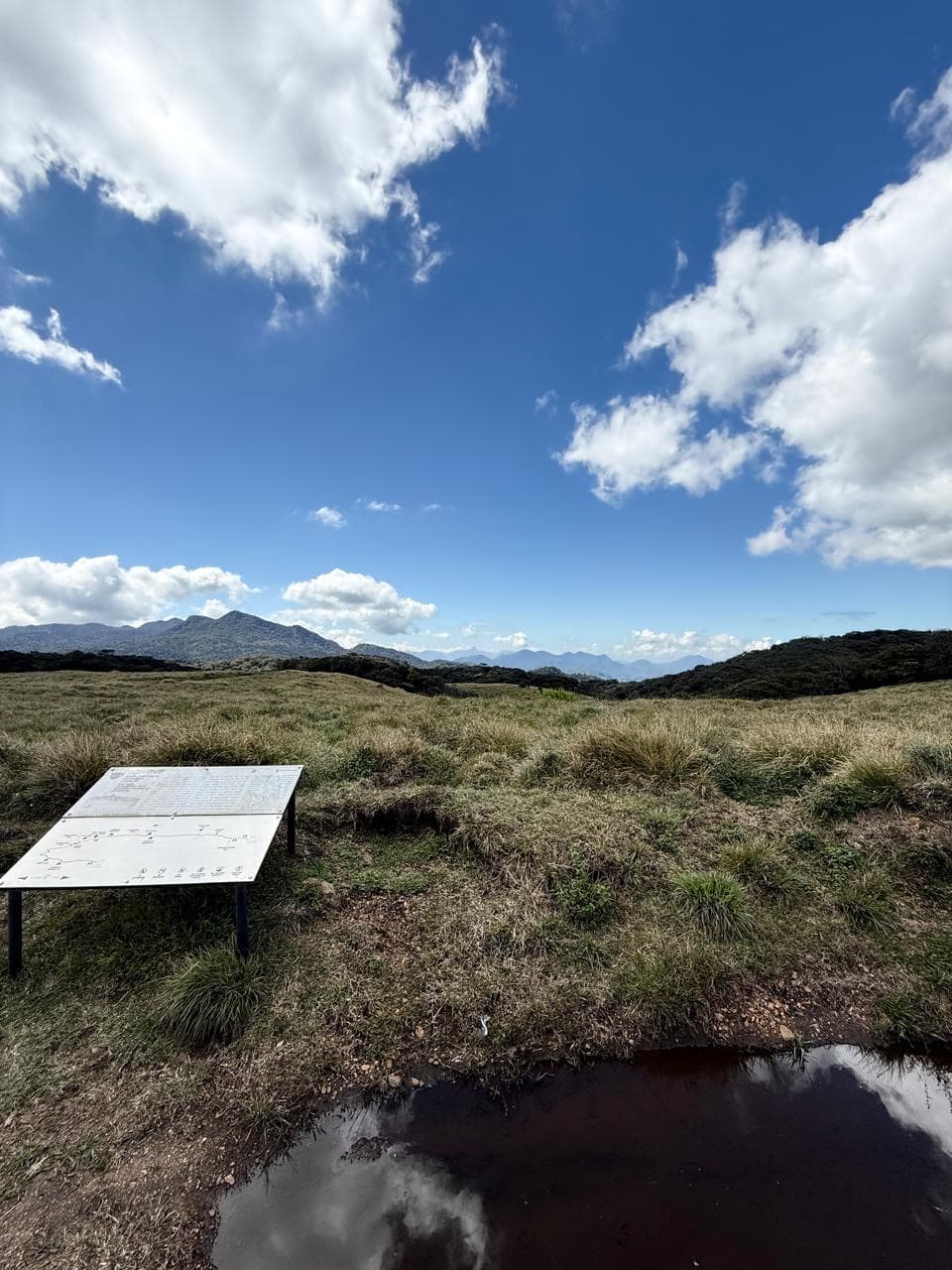 Trail information board at Horton Plains