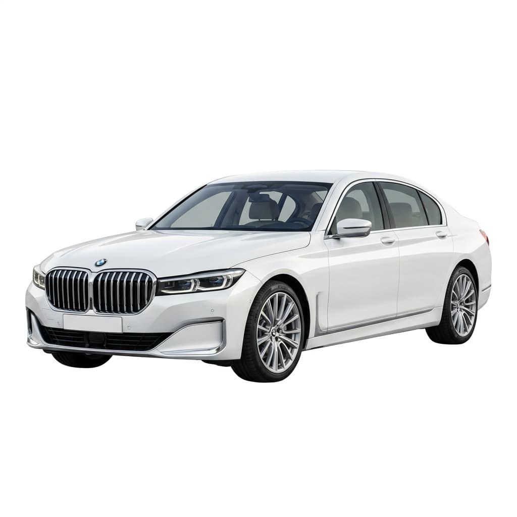 White luxury sedan, representative of our luxury sedan fleet vehicle